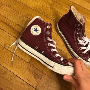 Maroon colored All Star Converse