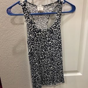 Floral navy tank