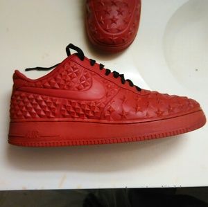 All red air force 1s