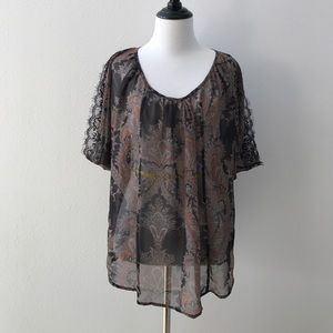 Sheer kimono sleeve top