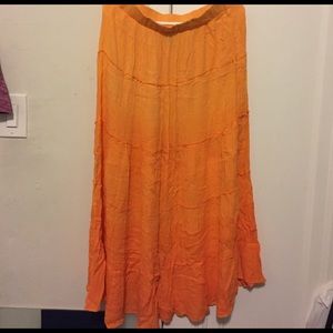 Orange maxi skirt