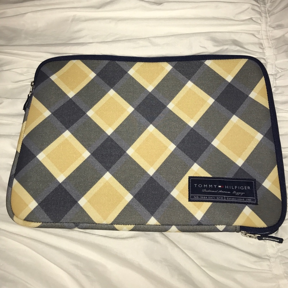 Tommy Hilfiger Blue & Yellow Plaid Laptop Sleeve