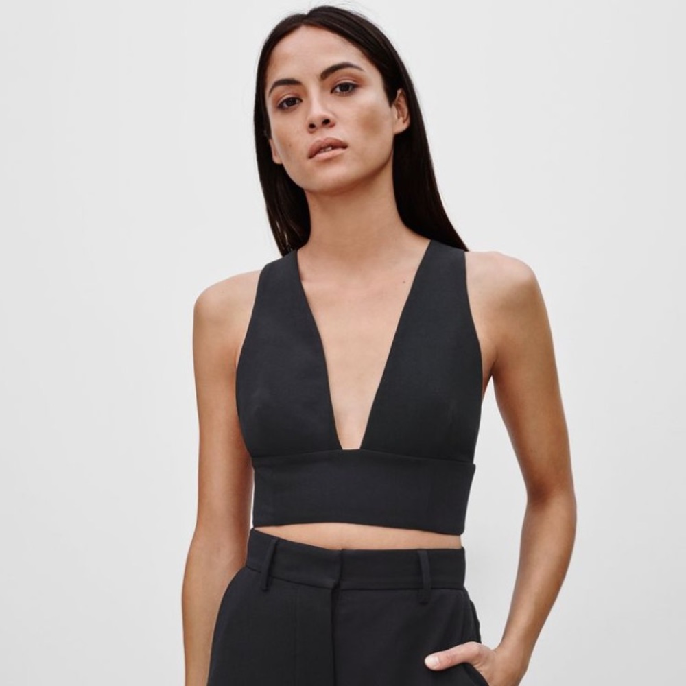 Wilfred Black Suede Crop Top