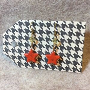 Orange Star Earrings