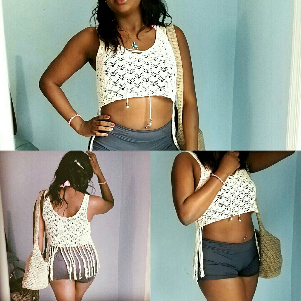 Crotchet fringe crop top