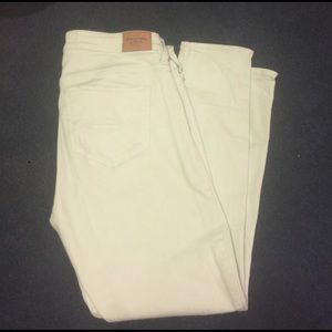Lightly Destroyed  A&F Mint Jeggings