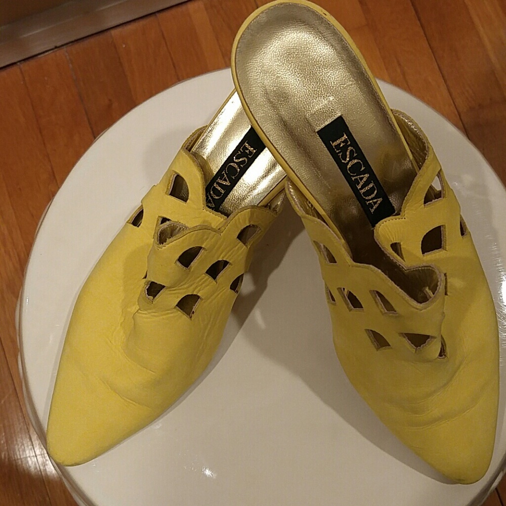 Escada nubuck slides. Worn once. Great condition.