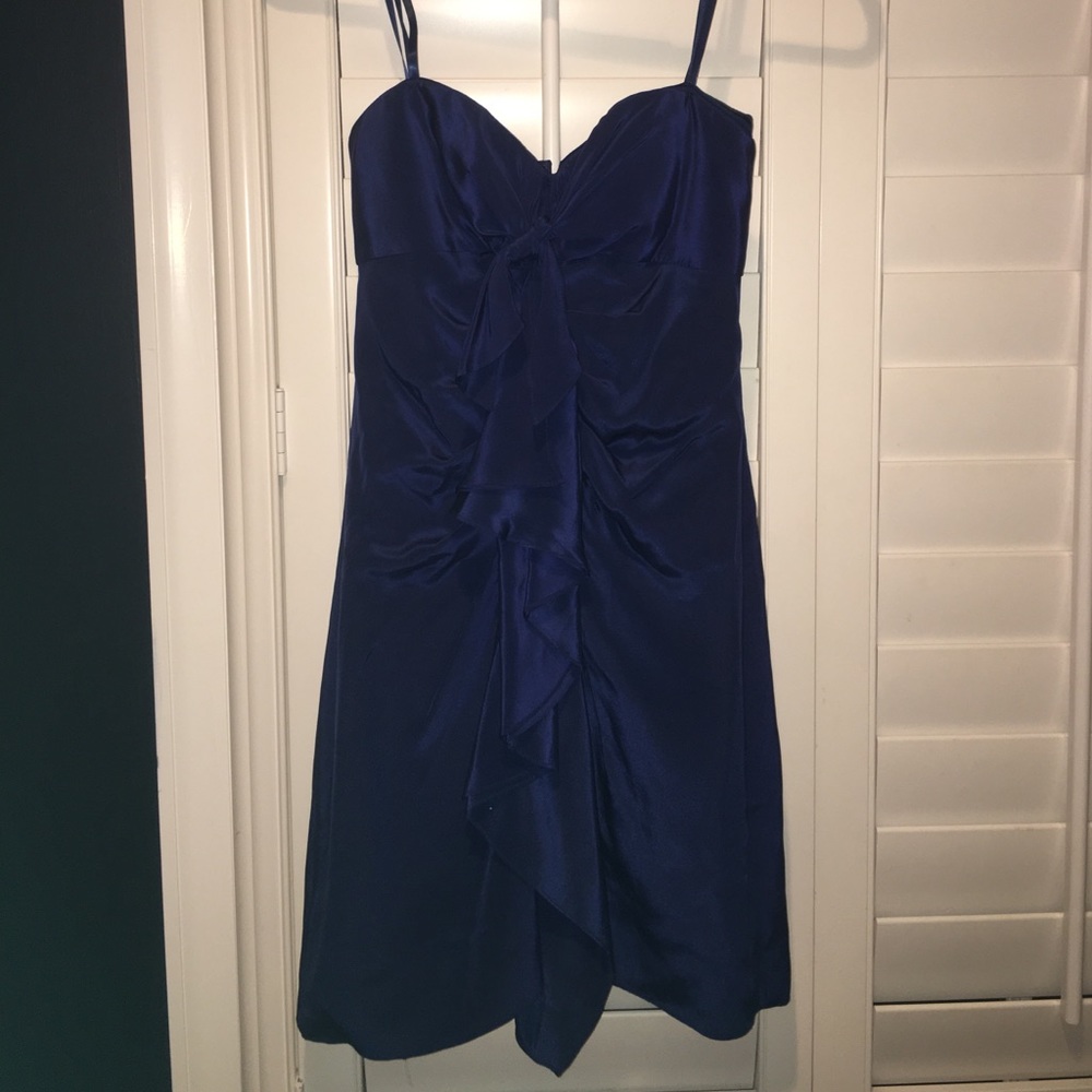 BCBG MAXAZRIA strapless blue cocktail dress