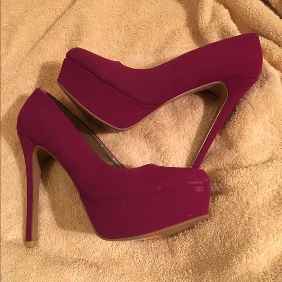 Burgundy red platform shoes - Picture 3 of 5