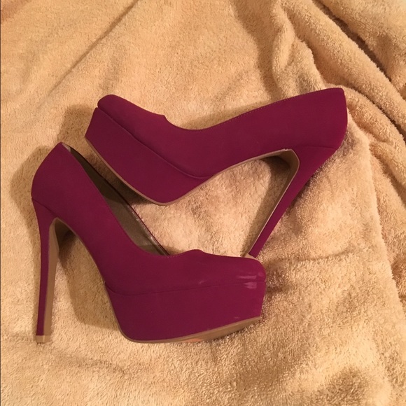 Burgundy red platform shoes - Picture 2 of 5