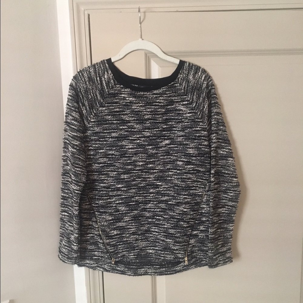 SOLD Anne Taylor Marled Sweater w Zipper detail