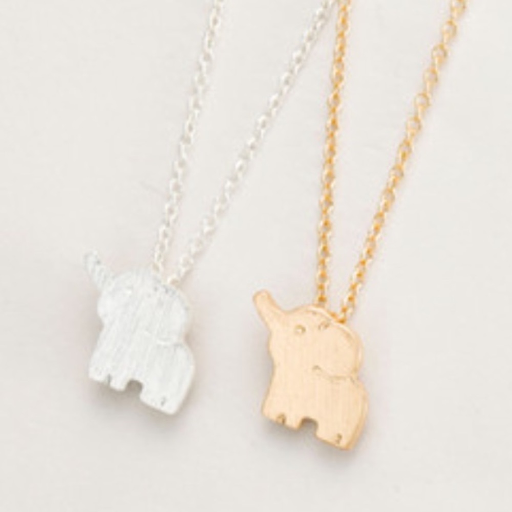 Tiny 14k or silver lucky elephant necklace - Picture 2 of 2