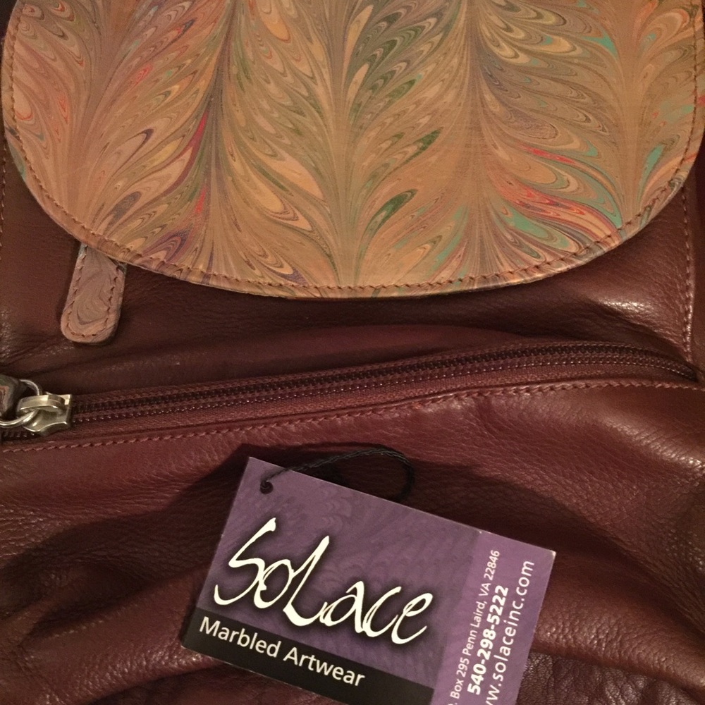 Marbled Leather Backpack