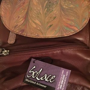Marbled Leather Backpack