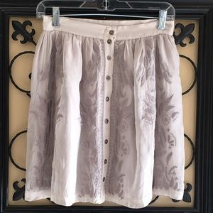 Anthropologie Embroidered Skirt