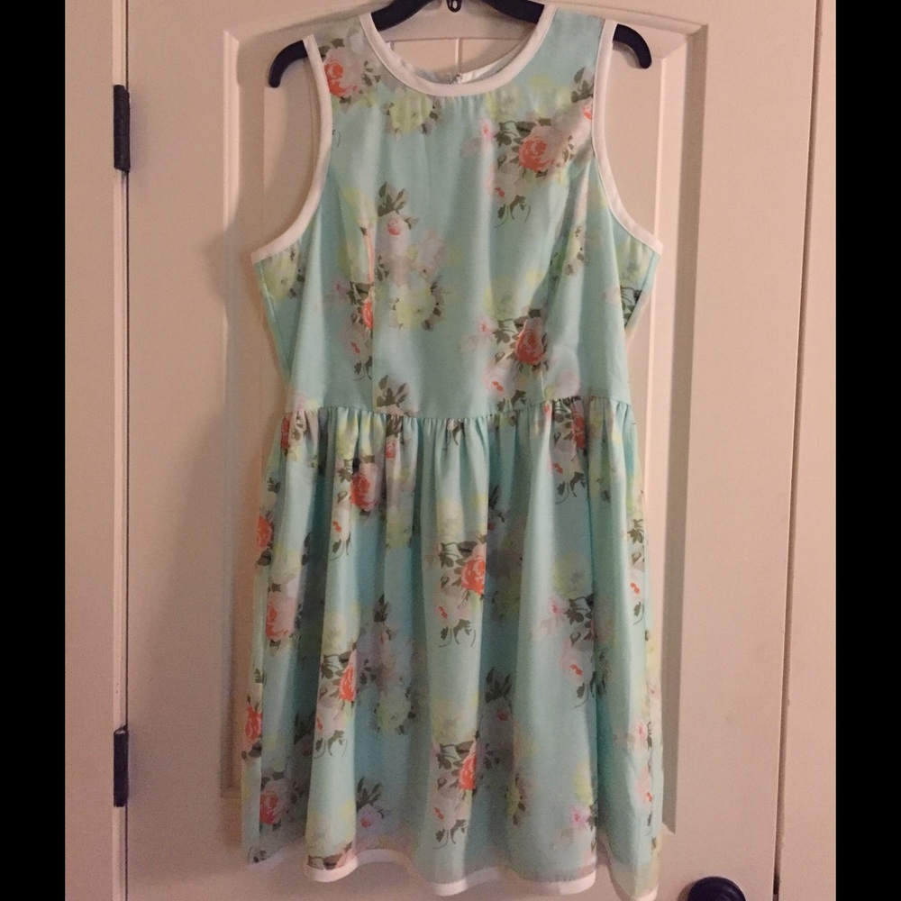 Piperlime Collection Mint Floral Dress Large New