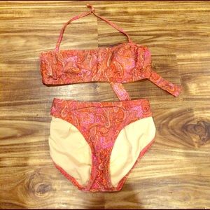Floral Paisley bandeau bikini