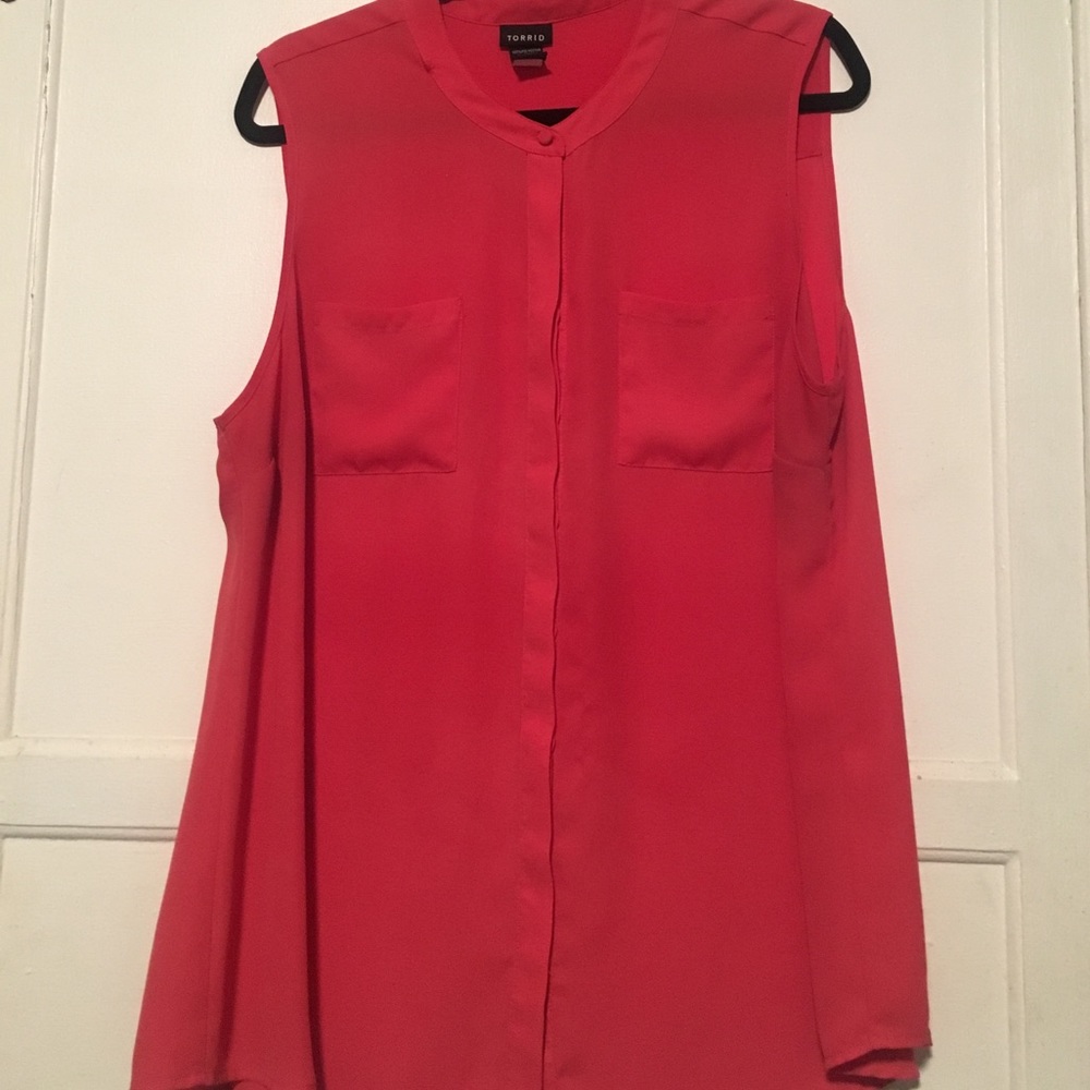 Torrid coral sleeveless tunic