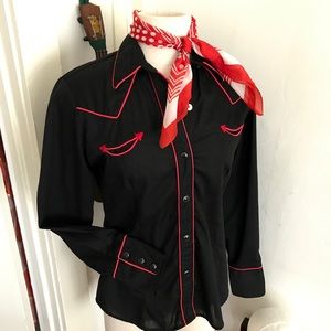Vintage Ladies Black Western Shirt