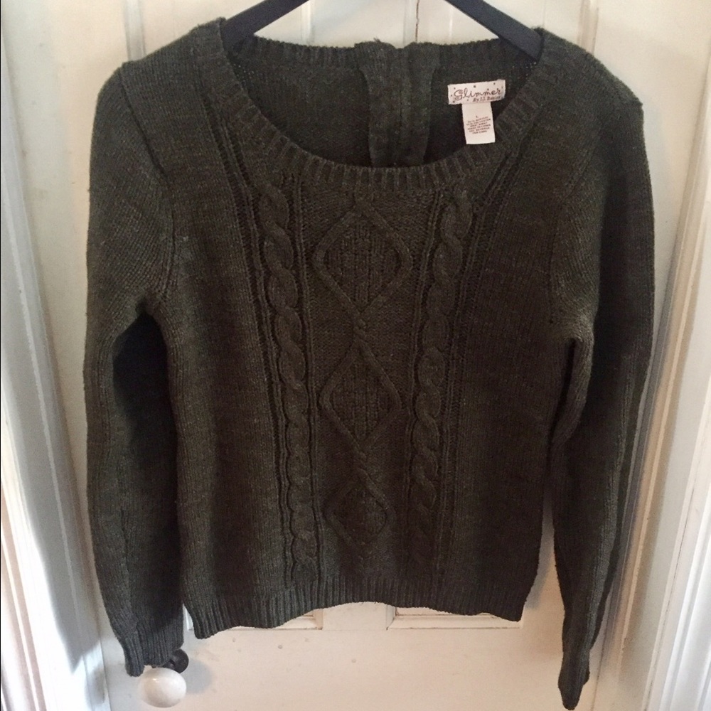 Back Zip Cable Knit Sweater