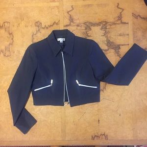 Vintage Bebe jacket sz 12, black w/ silver details