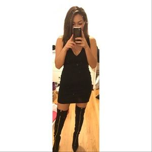 LULUS Be-All Trend-All Backless Black Midi Dress