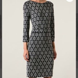 Tory Burch Geometric Print Crepe Dress