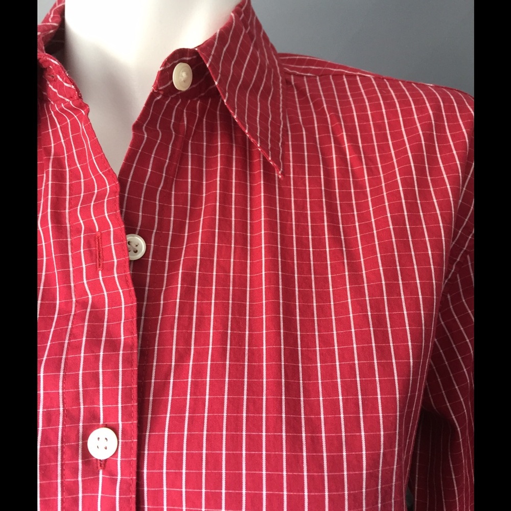 Talbots fitted cotton shirt, 3/4 length sleeves.