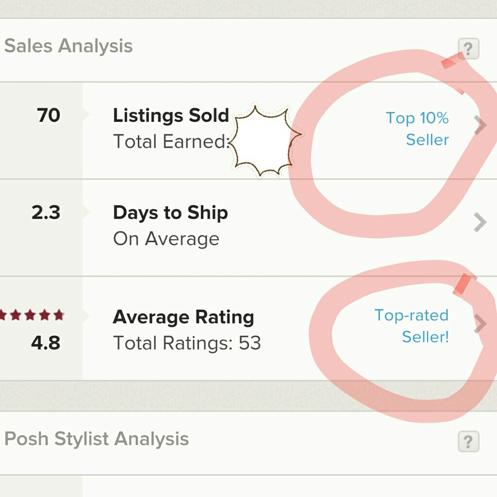 Top 10% seller and top rated seller.
