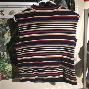 Striped Mock Turtle Neck Sweater