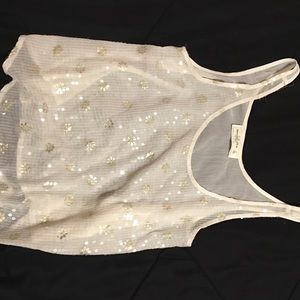 Abercrombie &Fitch gold sequin floral tank