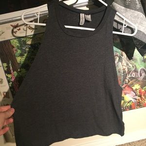 Black Grey H&M Halter Muscle Tee