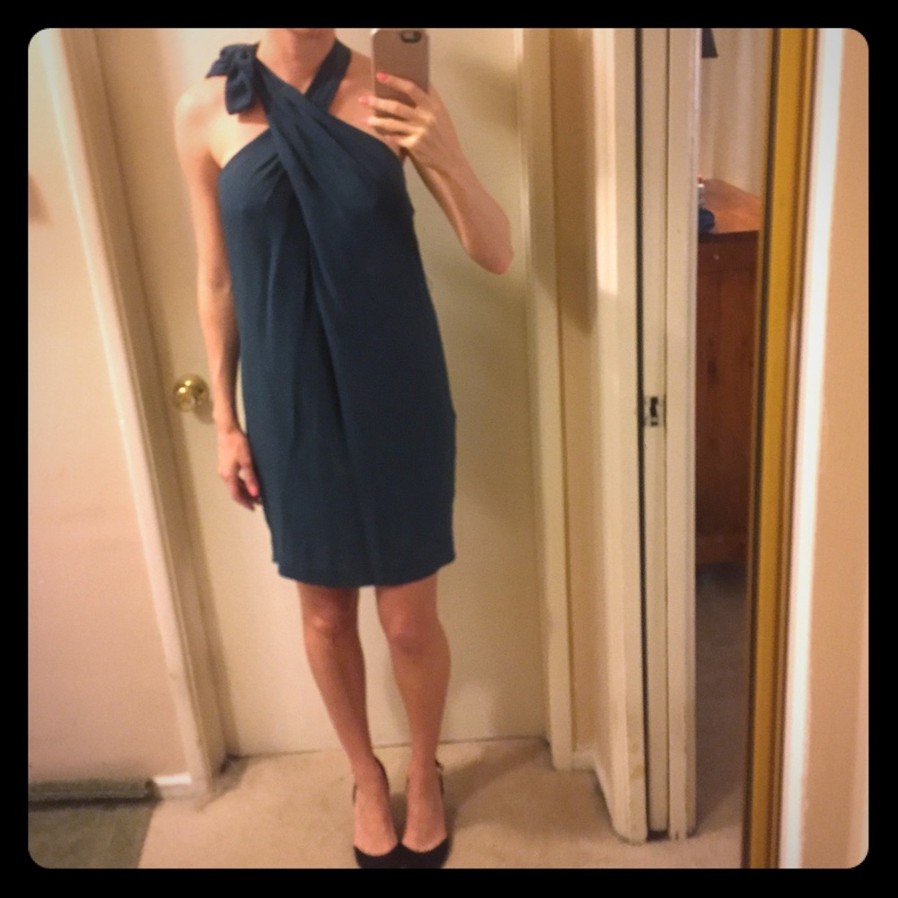 Robert Rodriguez Teal Silk Dress w/pockets, sz 4