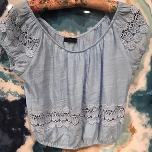 Off the shoulder lace crop top!!