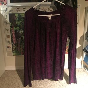 Jaclyn Smith Collection Long Sleeve Purple Shirt