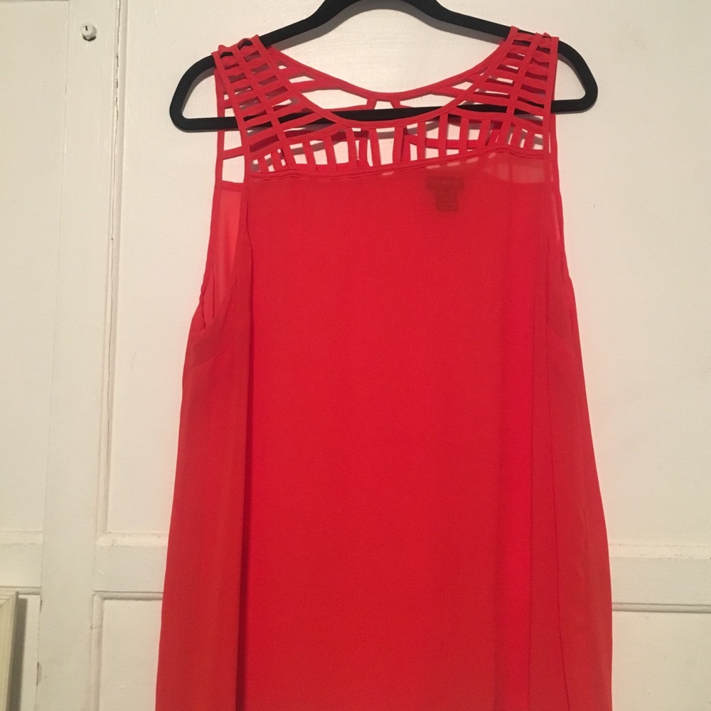 Torrid orange sheer sleeveless top