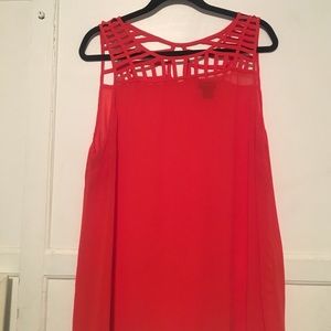 Torrid orange sheer sleeveless top
