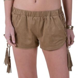 NWT white crow faux suede shorts