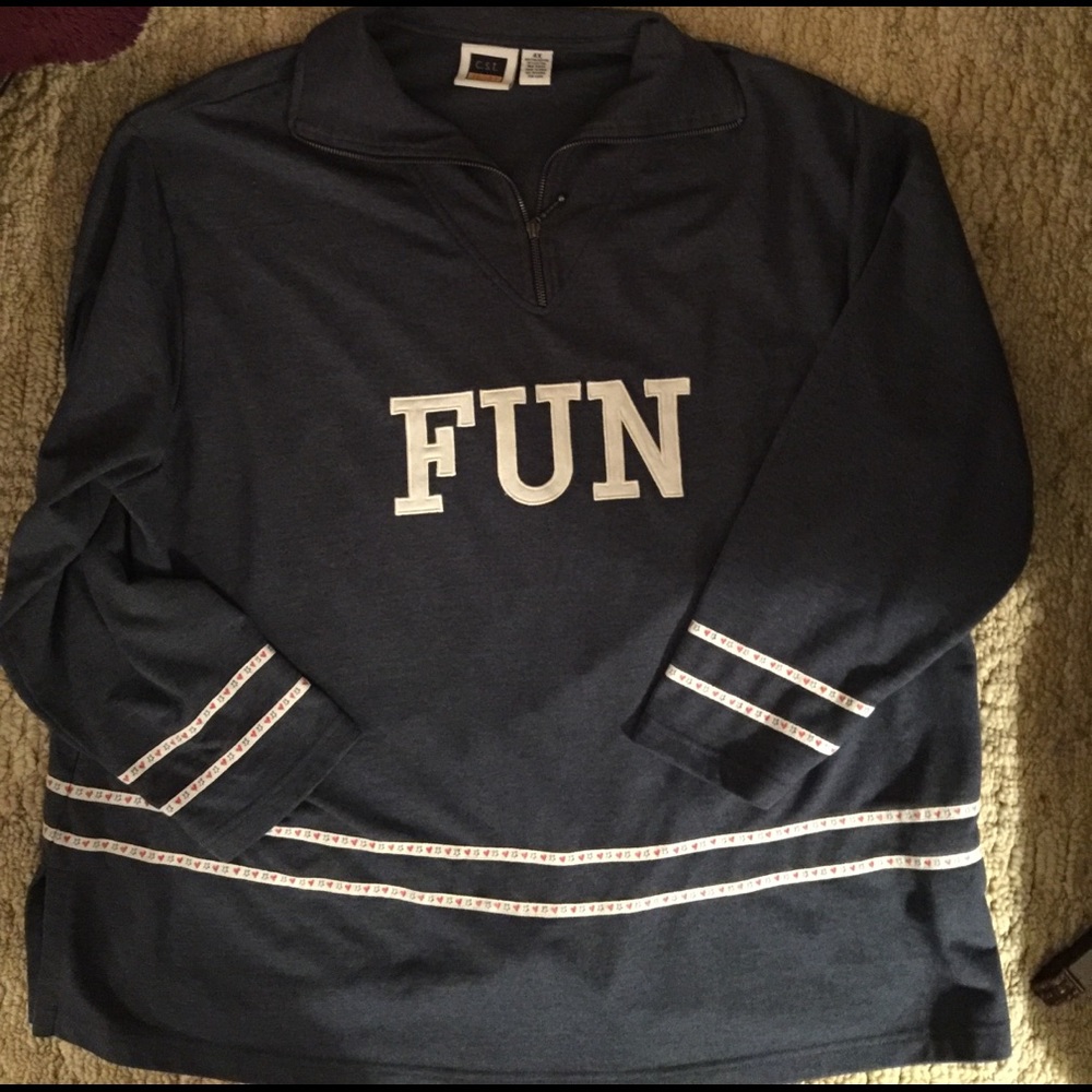3X CST Sport blue Sweatshirt "Fun" with white trim