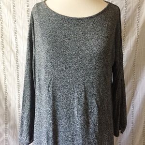 J.Jill Wearever Collection Heather Gray Long Sleeve Top Tunic Blouse Size Small