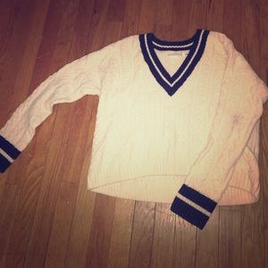 preppy cable knit sweater