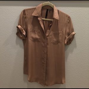 Tan silky blouse