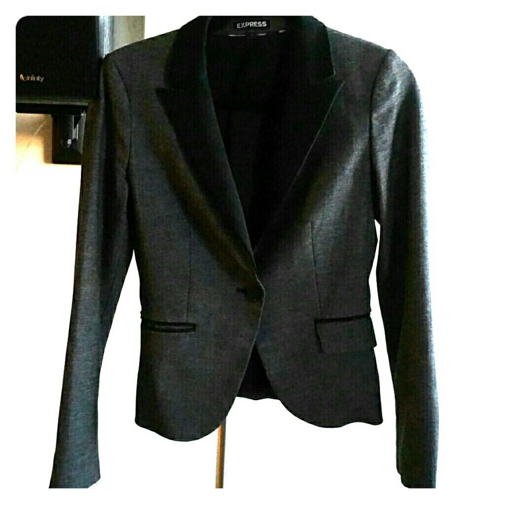 Express Grey Tuxedo Blazer