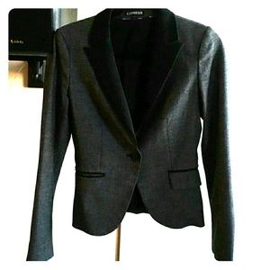 Express Grey Tuxedo Blazer