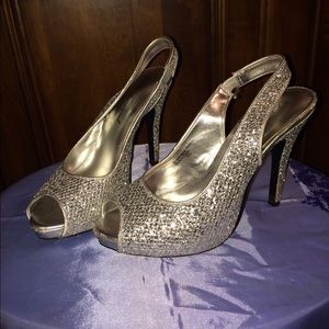 Lulu Townsend Glitter Peep Toes