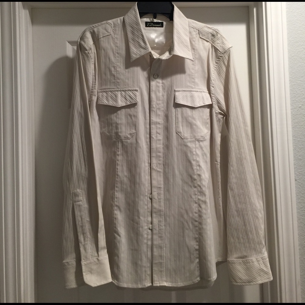 7 diamond stripe button up