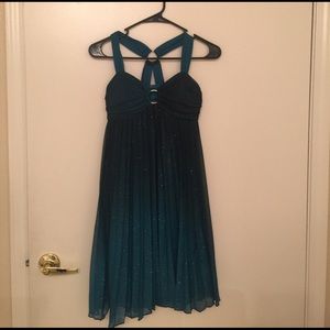 Short Formal Dress. Midnight Sparkly Blue. Size M.