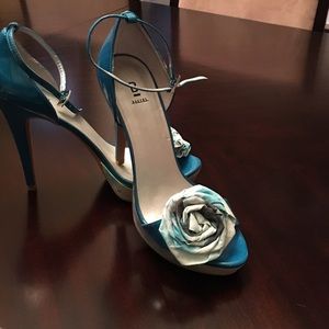 Teal high heels
