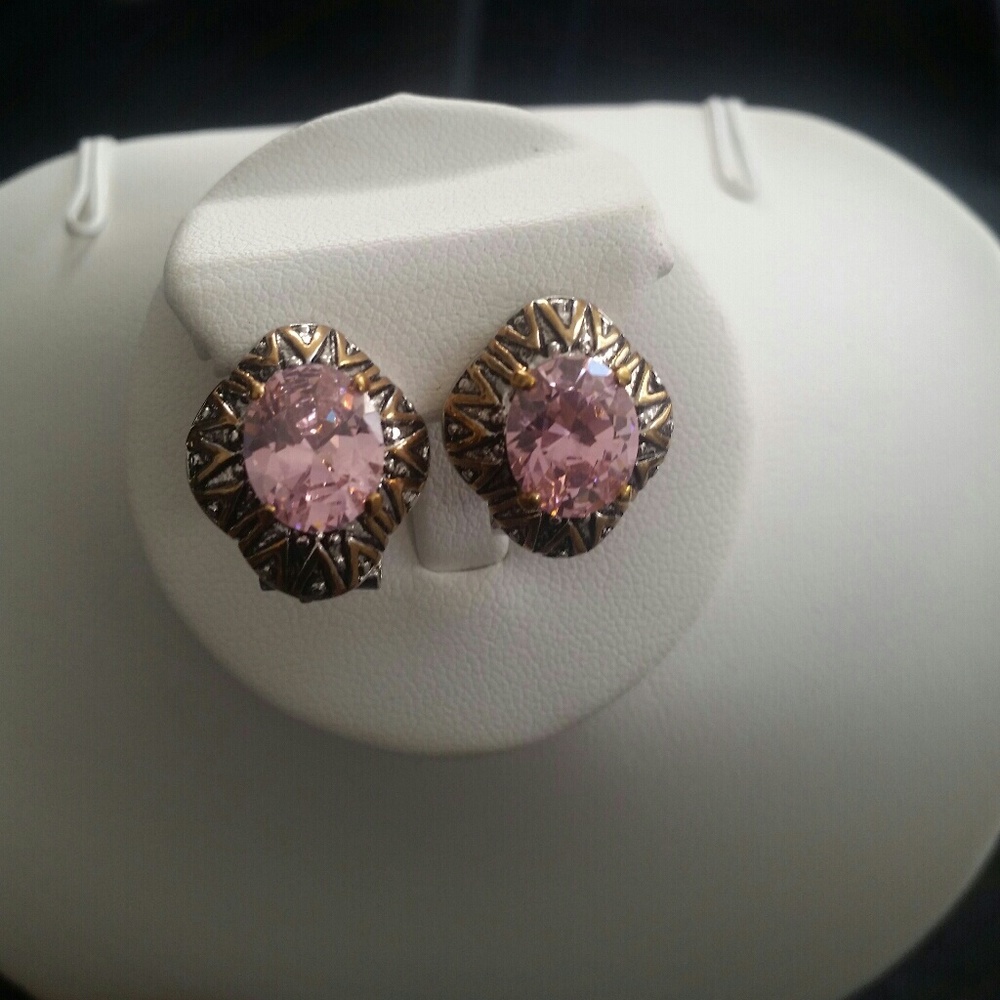 Pink Swarovski Crystal Earrings