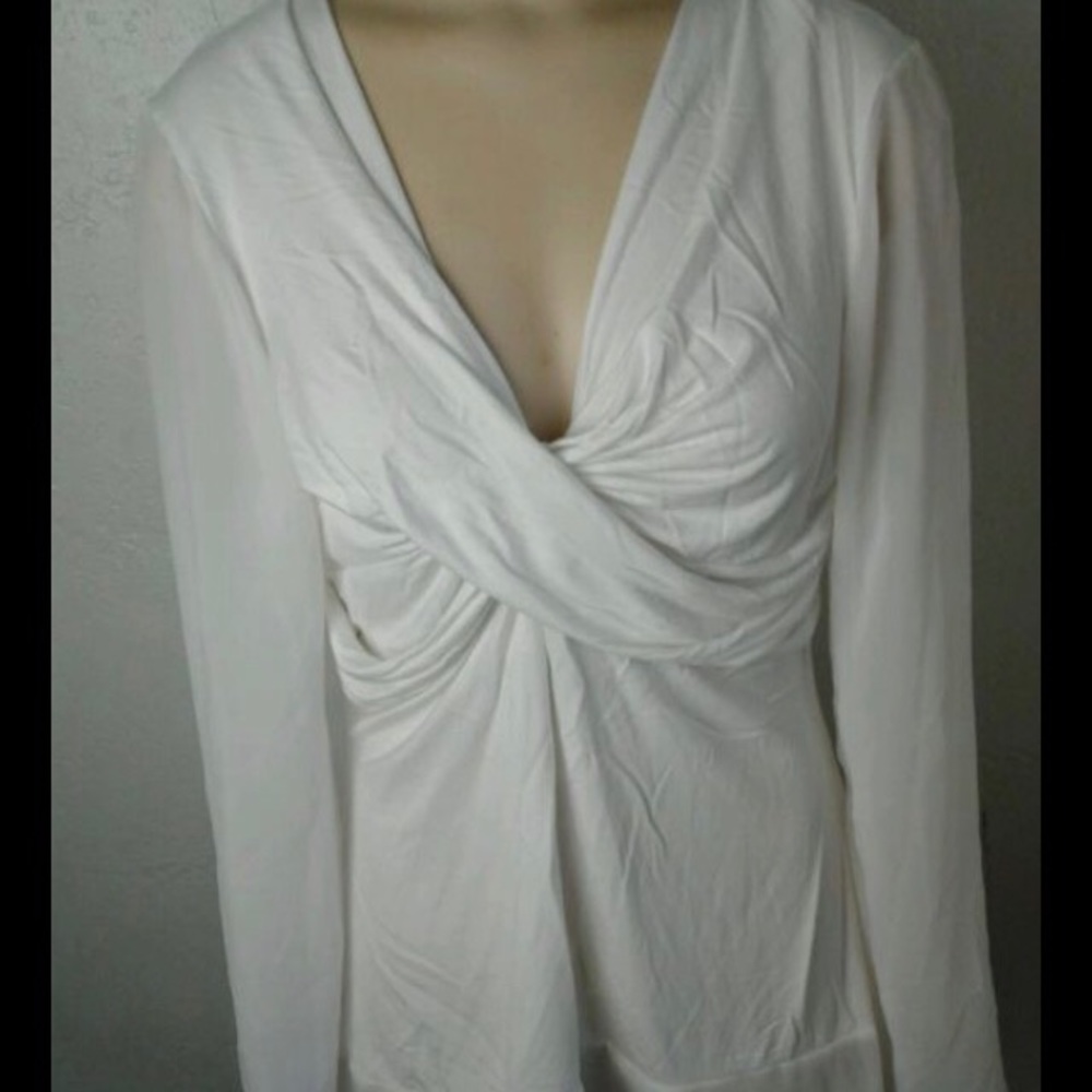 Venus white sheer sleeves blouse
